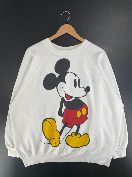 90’s DISNEY MICKEY Made in USA Size Approx.XL-XXL Vintage Sweat-shirt / G6263S