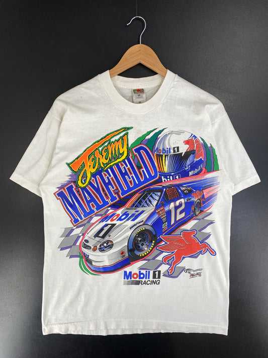 1998 JEREMY MAYFIELD x MOBIL Made in USA Size L Vintage Racing T-Shirt / G2425T