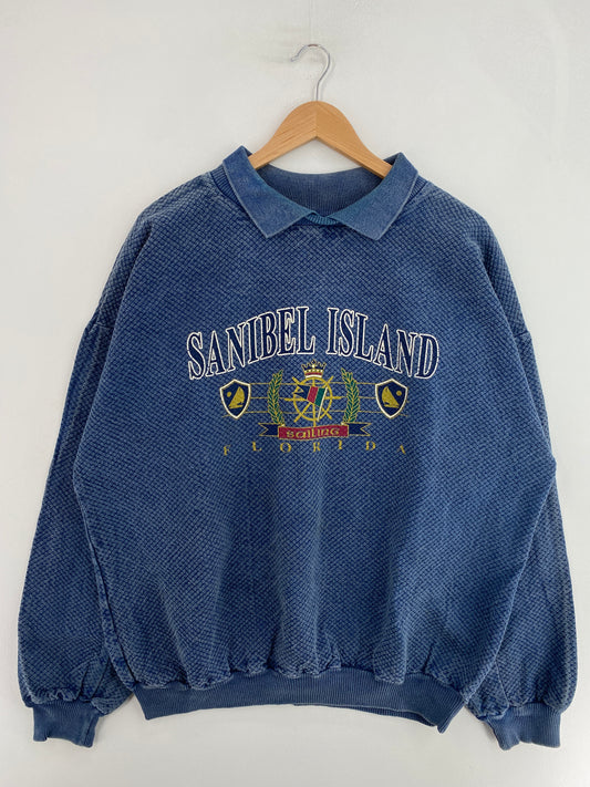 90's SANIBEL ISLAND SAILING Made in USA Size L Vintage Sweat-Shirt / G2430S