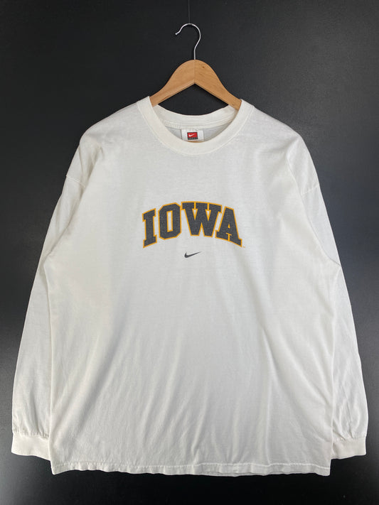 00' NIKE IOWA Size XL Vintage College Long Sleeve T-shirt / G2578T