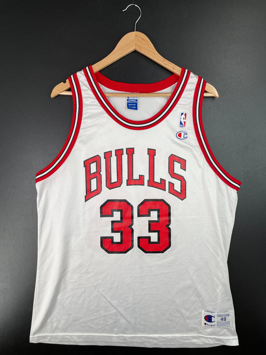 90’s Champion x CHICAGO BULLS 33 PIPPEN Made in USA Size 48(XXXXL) Vintage NBA Jersey / F2005T
