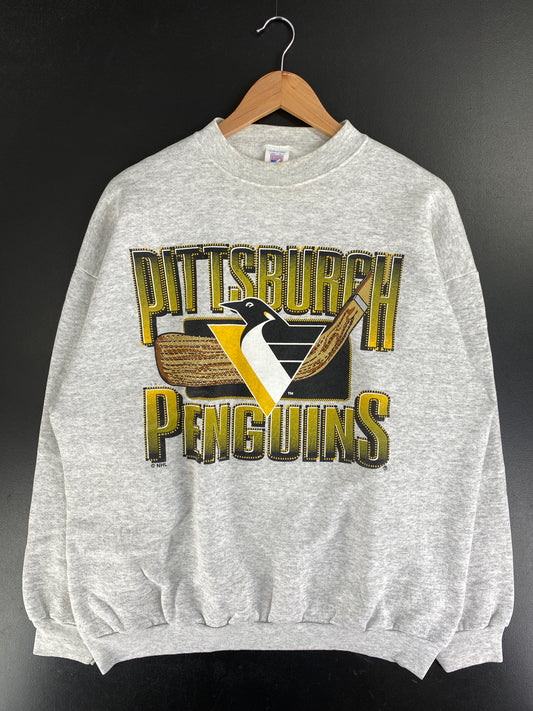 90's PITTSBURGH PENGUINS Made in USA Size XL Vintage NHL Sweat-Shirt / F8384S