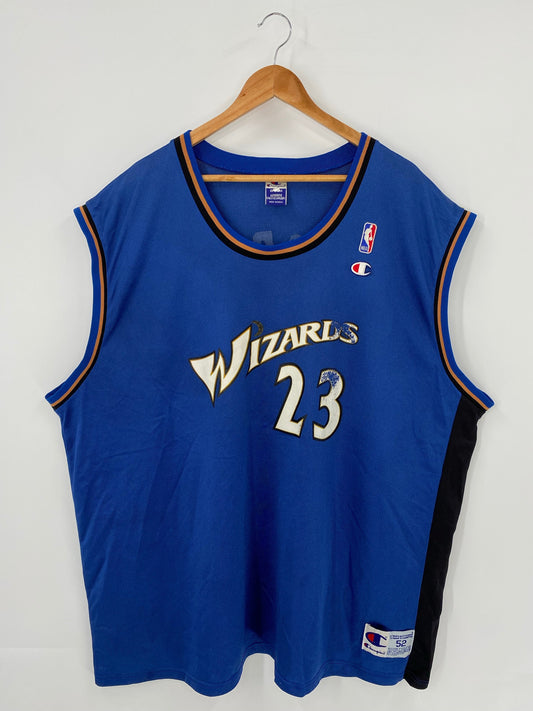 Vintage Champion x WASHINGTON WIZARDS MICHEL JORDAN Made in USA Size 52 NBA Game Tank Top / F2011T