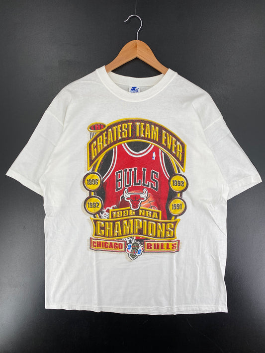 1996 STARTER x CHICAGO BULLS Size L Vintage NBA T-Shirt / F8844T