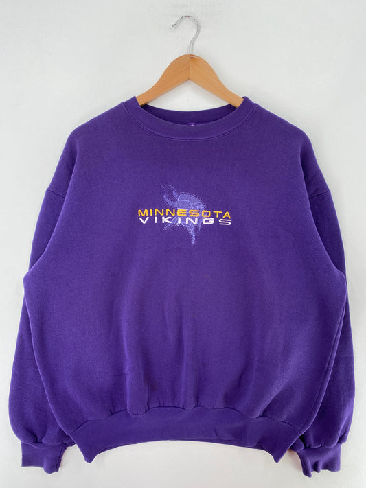90's MINNESOTA VIKINGS Made in USA Size L NFL Sweat-Shirt / G1606S