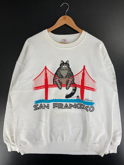 90's CRAZY SHIRTS SAN FRANSISCO Made in USA Size XXL Vintage Sweat-shirt / F8612S