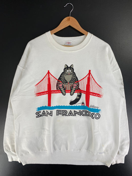 90's CRAZY SHIRTS SAN FRANSISCO Made in USA Size XXL Vintage Sweat-shirt / F8612S