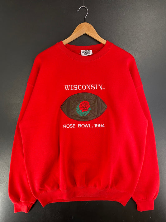 1994 WISCONSIN ROSE BOWL FOOTBALL Size No Tag (Approx. XL) Vintage College Sweat-shirt / G2811S