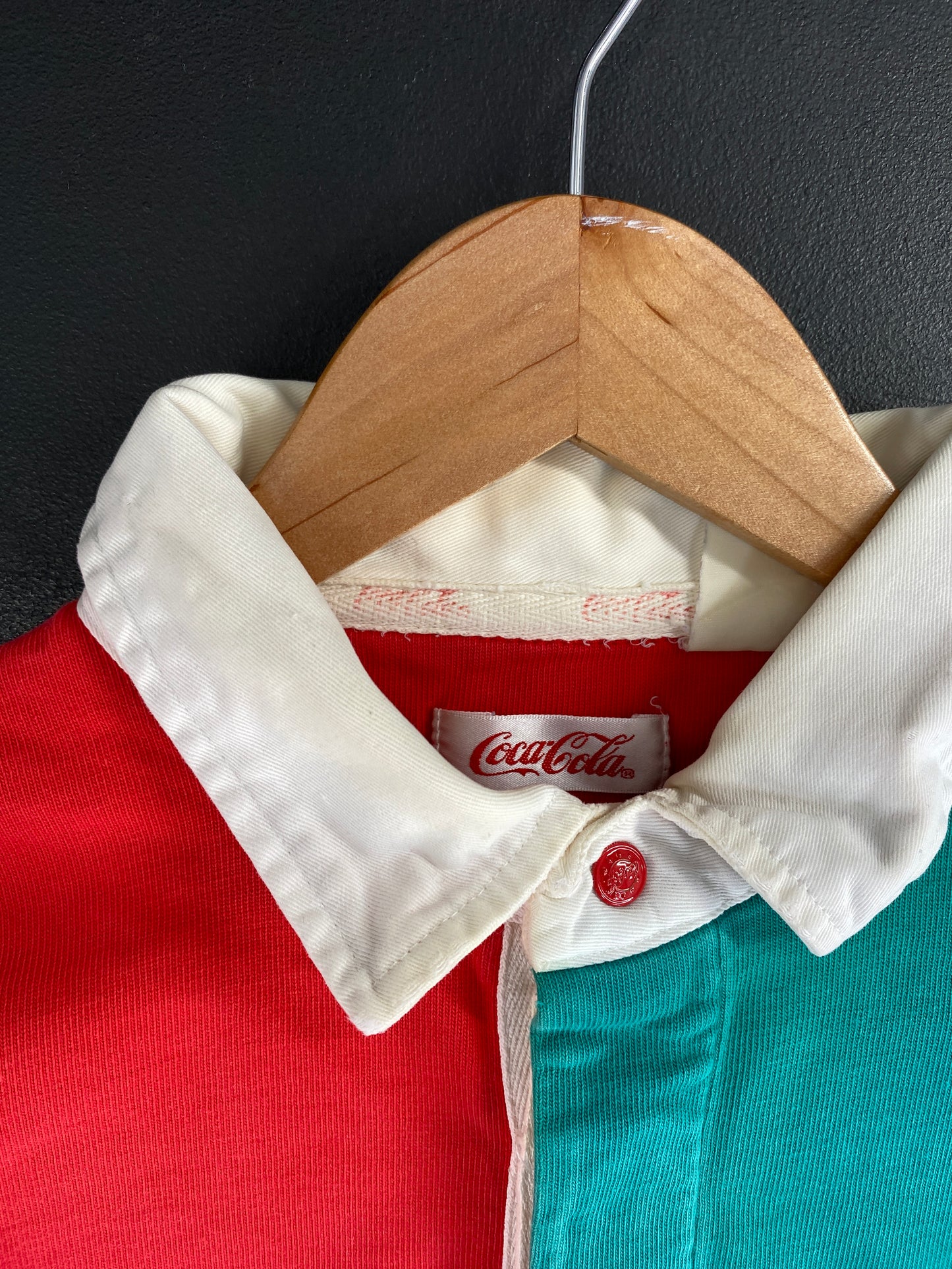 90’s COCA COLA Size Approx. XL Vintage Rugby-Shirt / F8625R