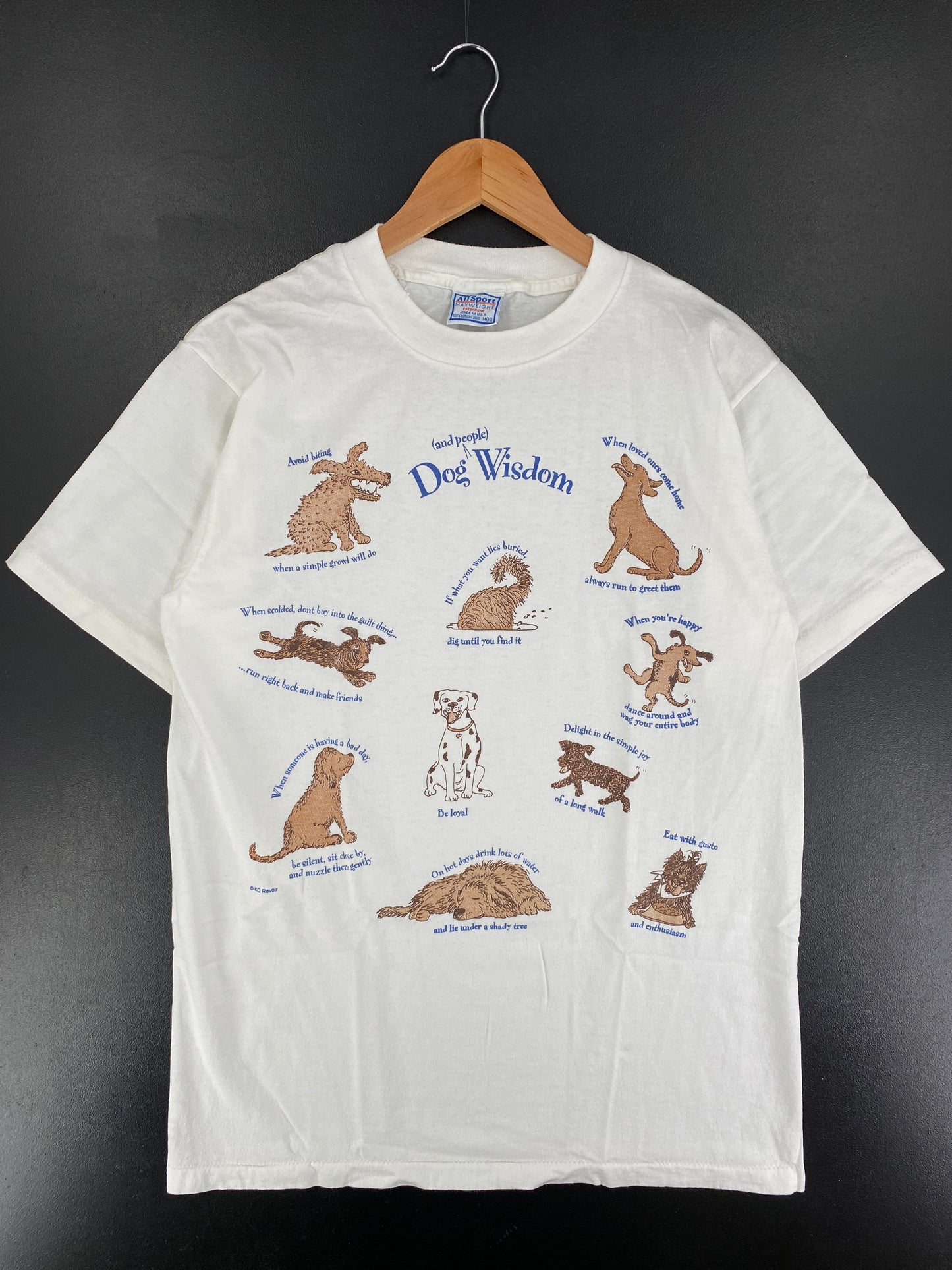 90’s DOGS WISDOM Made in USA Size M Vintage T-Shirts / F1857T