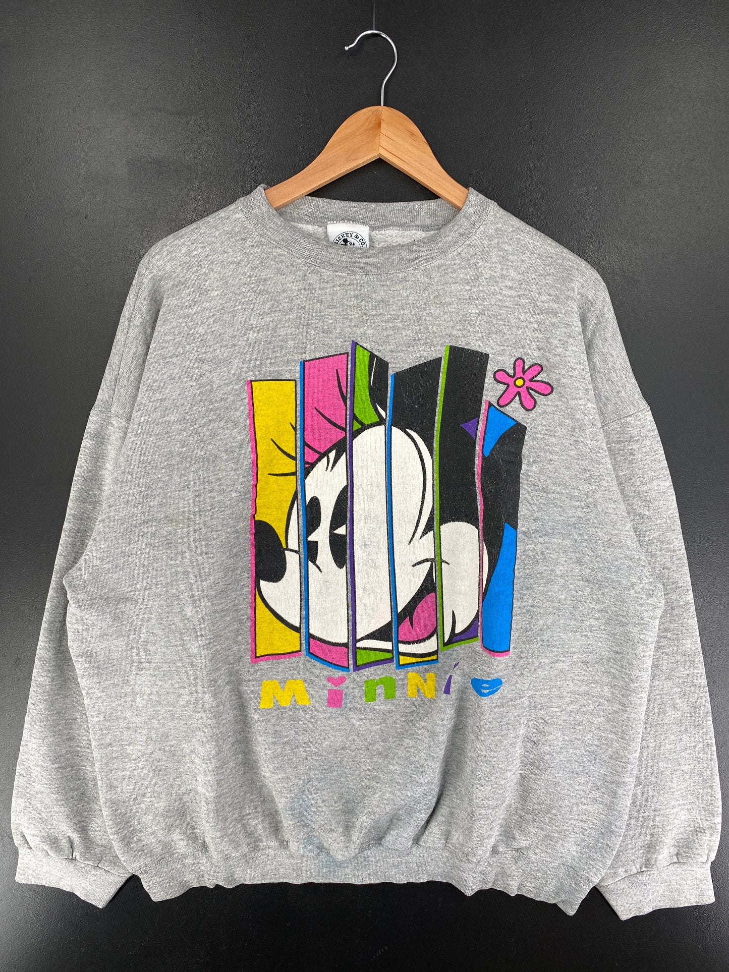 90’s DISNEY MINNIE Size No Tag (Approx.L) Vintage Sweat-Shirt / G4971S