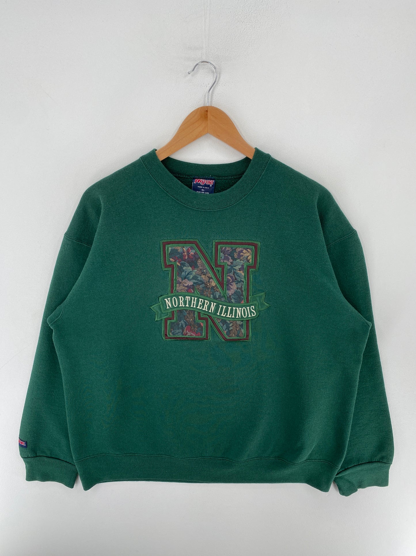 90's JAN SPORTxNORTHERN ILLINOIS Made in USA Size XL Vintage College Sweat-shirt / F8727S