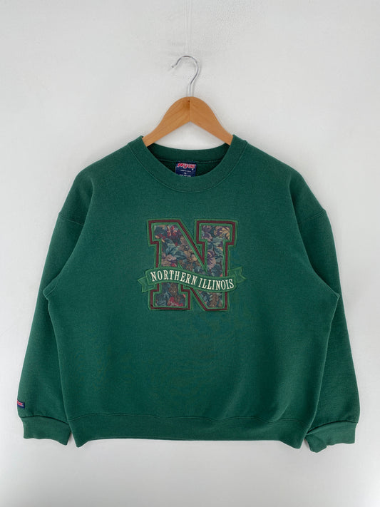 90's JAN SPORTxNORTHERN ILLINOIS Made in USA Size XL Vintage College Sweat-shirt / F8727S