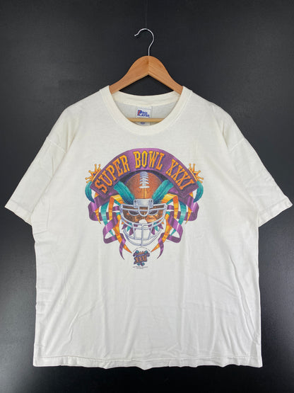 1997 SUPER BOWL Made in USA Size XL Vintage NFL T-shirt / F1882T