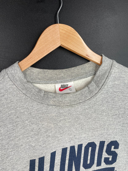 90's NIKE x ILLINOIS FOOTBALL Made in USA Size L Vintage College Sweat shirt / F7801S