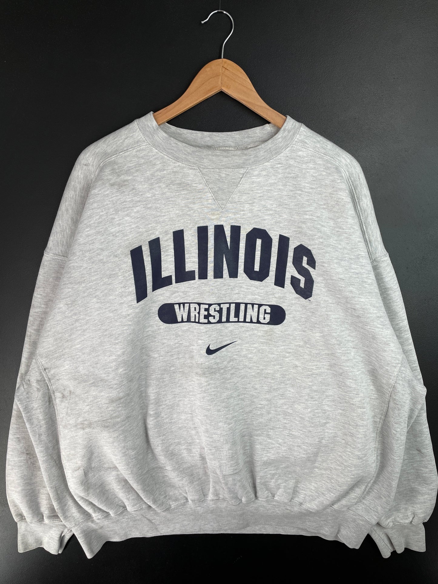 90's NIKE x ILLINOIS Size XL Vintage College Sweat-shirt / F2102S