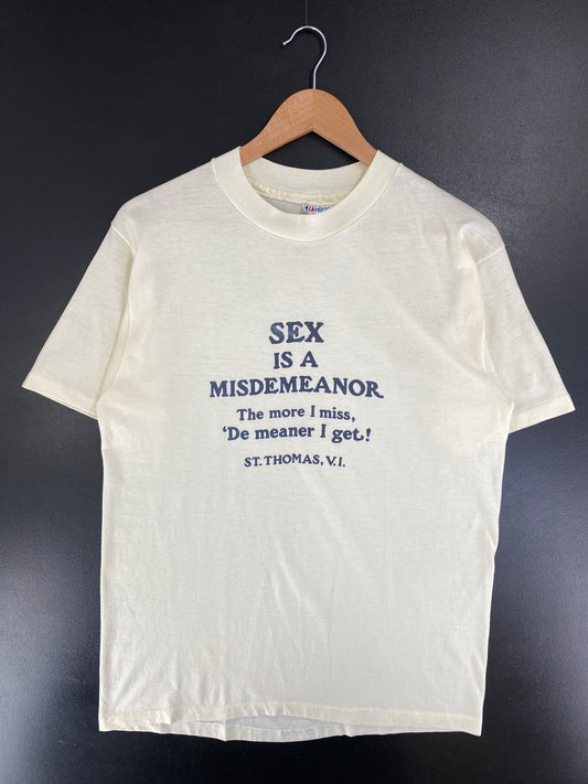 80's ST.THOMAS V.I. SEX IS A MISDEMEANOR Made in USA Size L Vintage T-shirt / G3245T