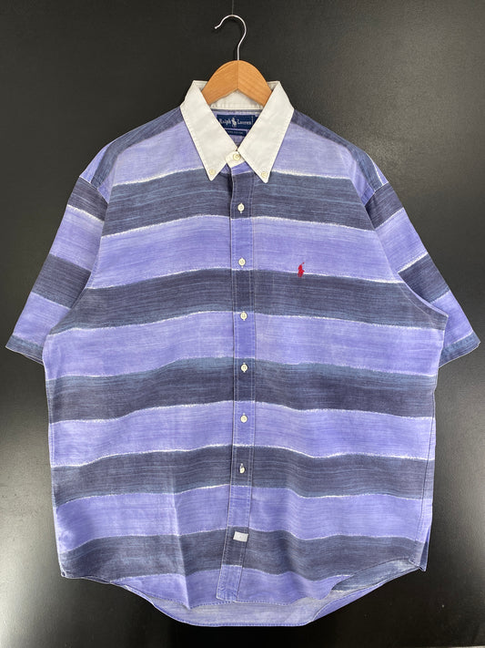 90's POLO RALPH LAUREN Size XL Vintage Button Down Short Sleeve Shirt / G3257B
