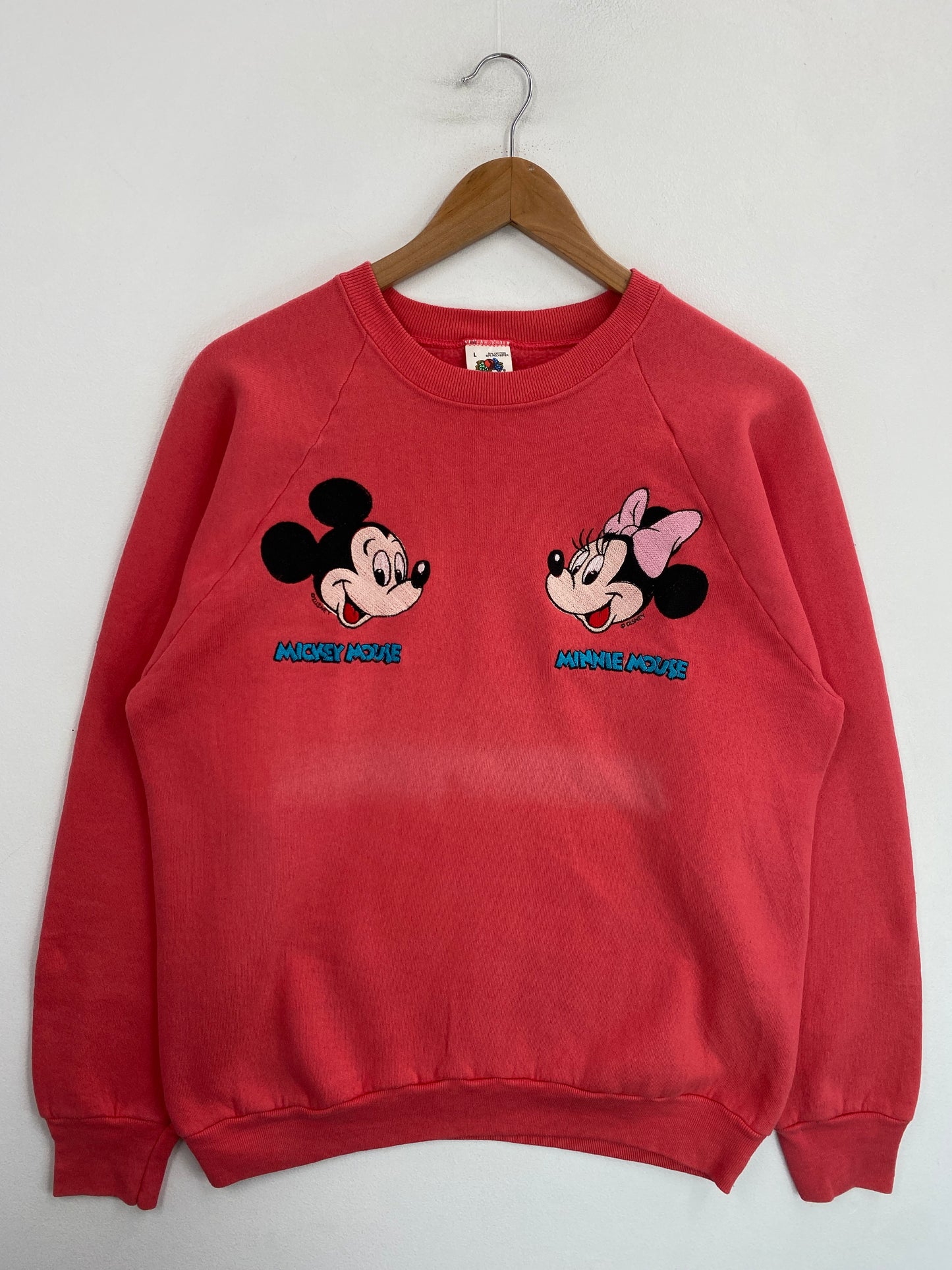 80’s DISNEY MICKEY MINNEY Made in USA Size L Vintage Sweat-shirt / G6920S