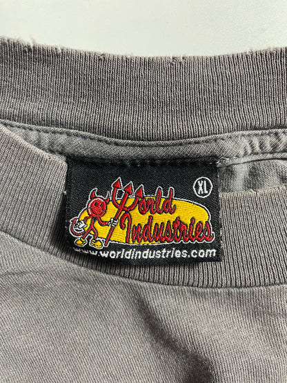 90's WORLD INDUSTRIES Made in USA Size XL Vintage T-Shirts / F9789T