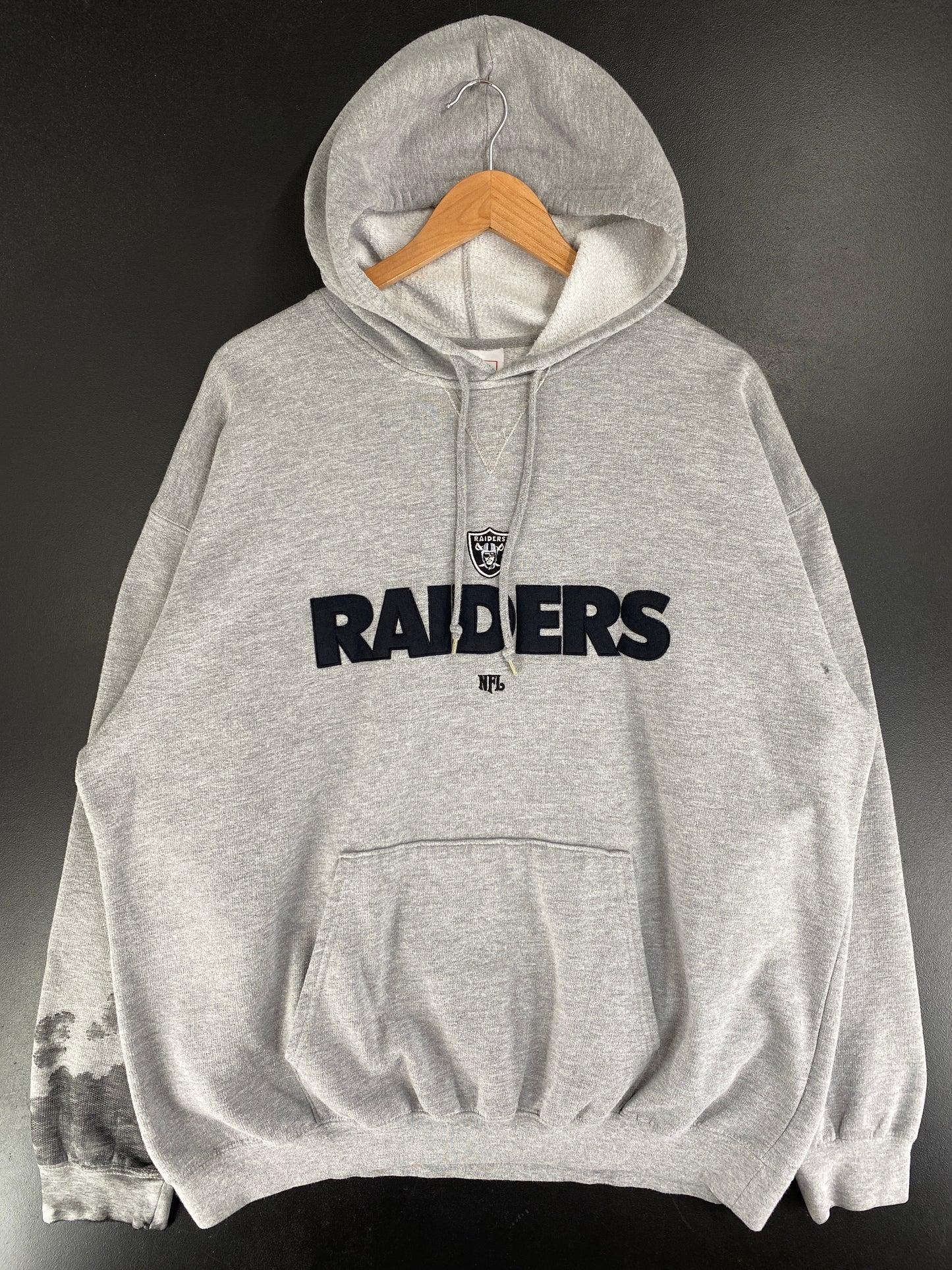 Vintage RAIDERS Size Approx.XXL NFL Hoodie Sweat-Shirt / G3943S