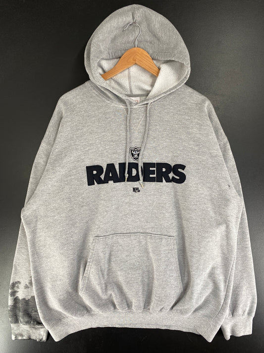 Vintage RAIDERS Size Approx.XXL NFL Hoodie Sweat-Shirt / G3943S