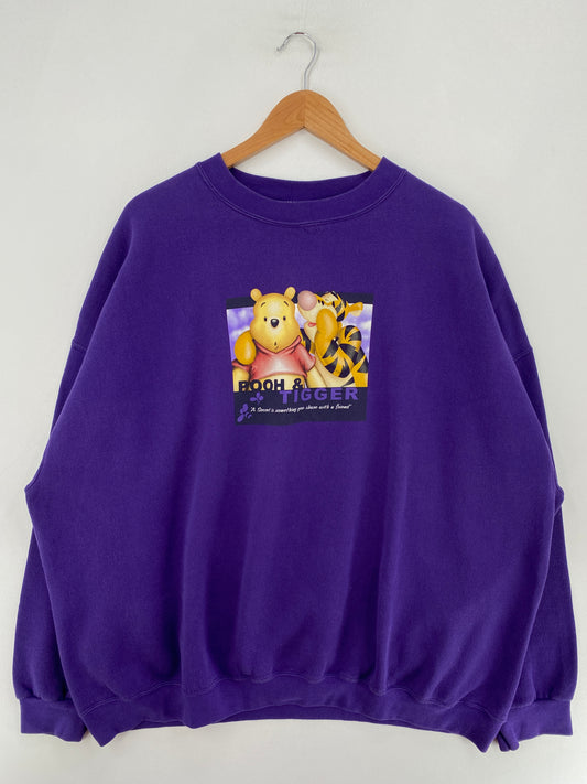 00' DISNEY WINNIE THE POOH TIGGER Made in USA Size XXXXL Vintage Sweat-shirt / F9173S