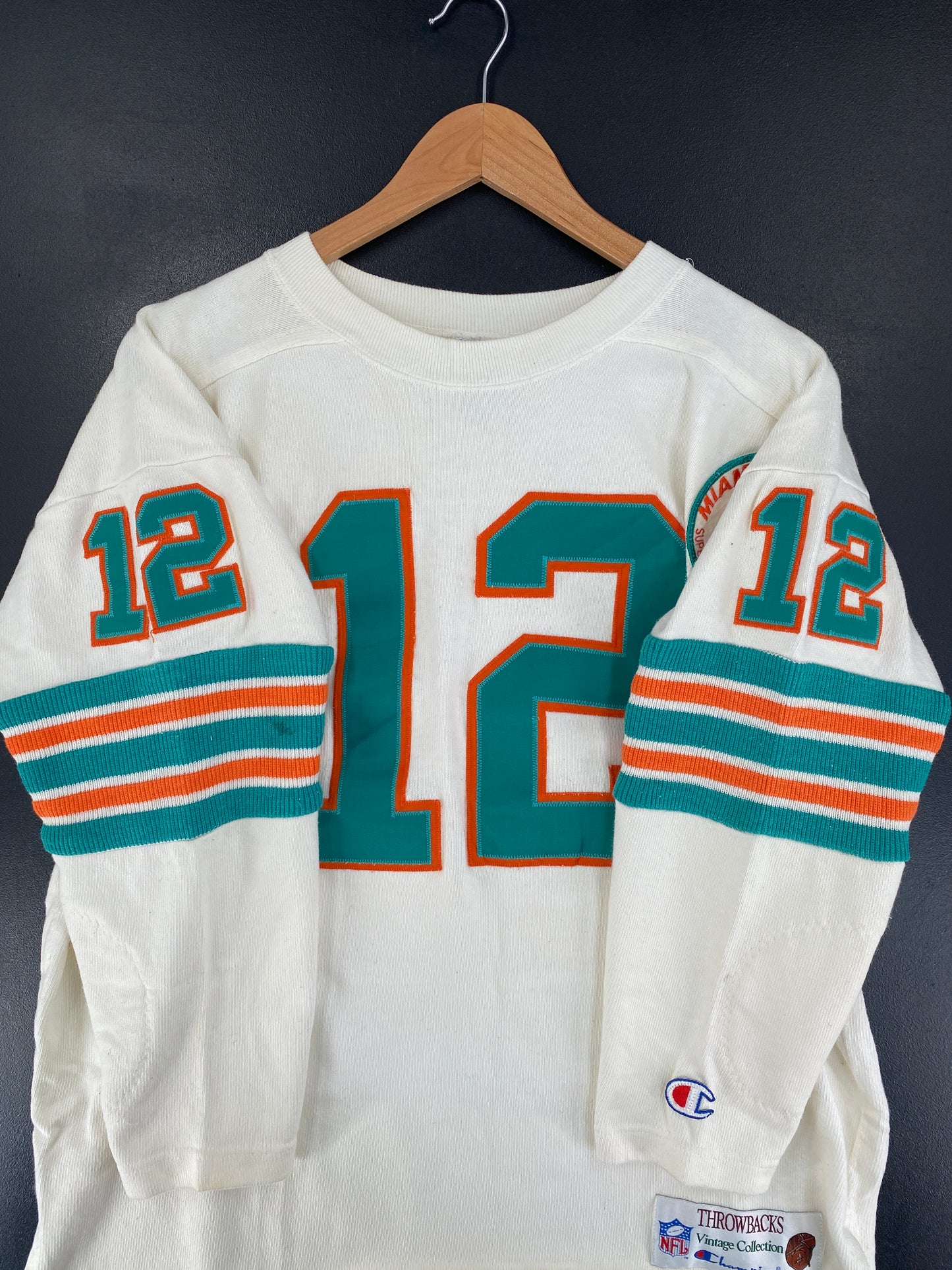 90's MIAMI DOLPHINS Made in USA Size L NFL Cotton Game-Shirt / F9863S