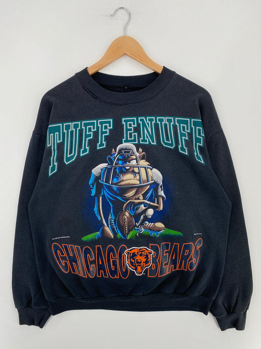 1994 LOONEY TUNES TAZ X CHICAGO BEARS Size No Tag (Approx.L) Vintage NFL Sweat-shirt / F3102S