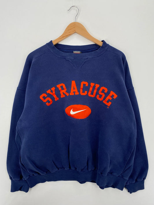 90's NIKE x SYRACUSE UNIVERSITY Size XL Vintage College Sweat-Shirt / F7303S