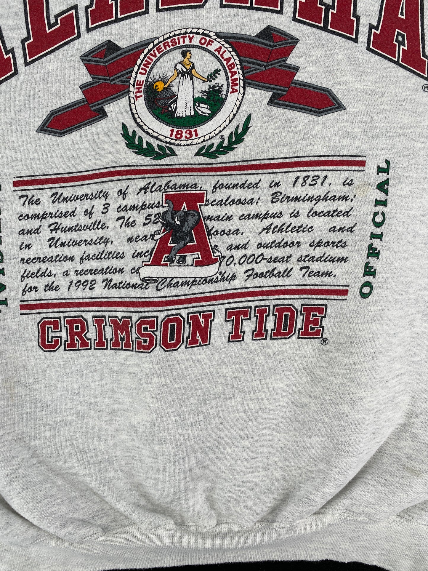 Vintage ALABAMA CRIMSON TIDE Size L College Sweat-shirt / E7345S