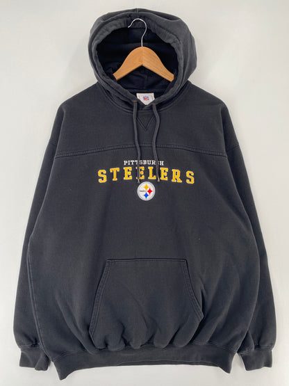 Vintage PITTSBURGH STEELERS Size No Tag (Approx.XL) Vintage NFL Sweat-Shirt / E7739S