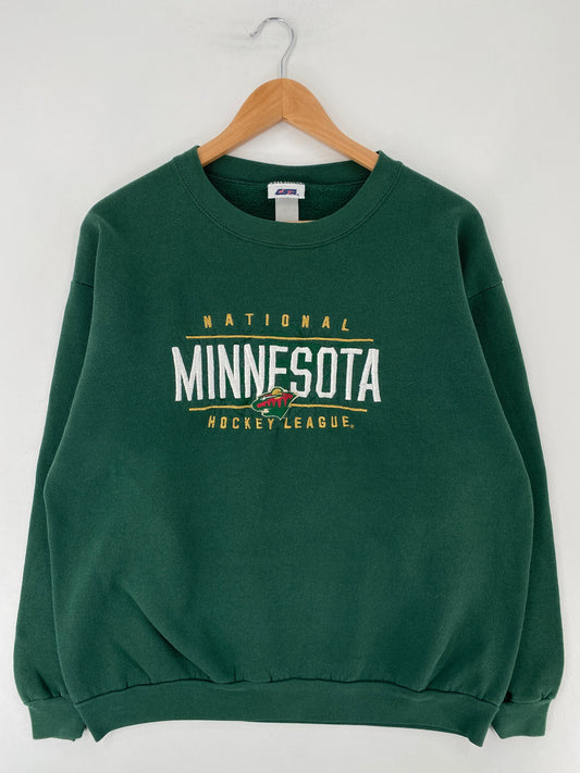 90's MINNESOTA WILD Size No Tag (Approx.M) Vintage NHL Sweat-Shirt / E7740S