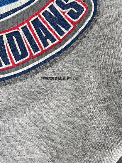1997 STARTER x CLEVELAND INDIANS Size No Tag (Approx.L) Vintage MLB Sweat-Shirt / E7741S