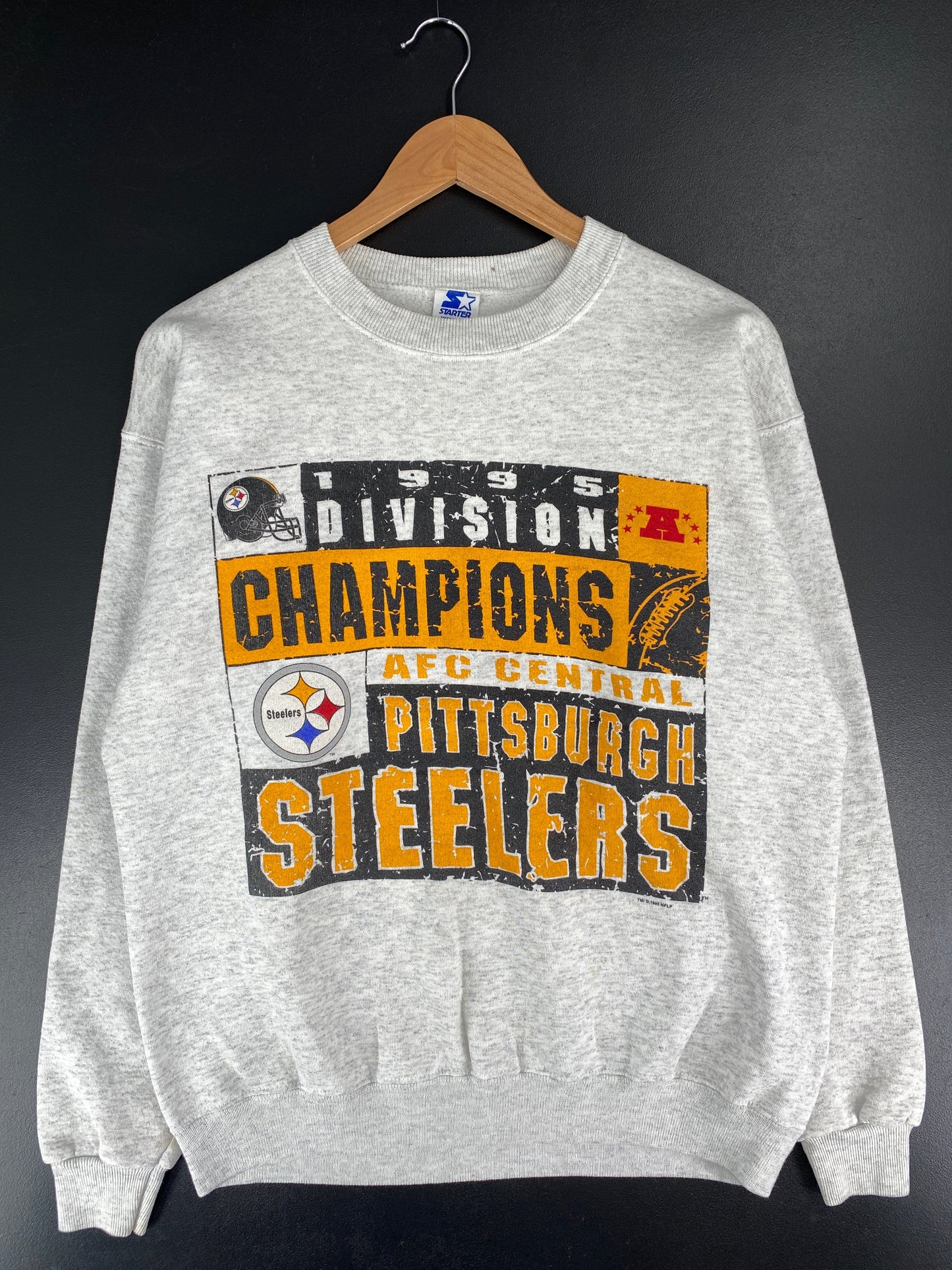1995 STARTER X PITTSBURGH STEELERS Made in USA Size Boys XL Vintage NFL Sweat-Shirt / F3944S