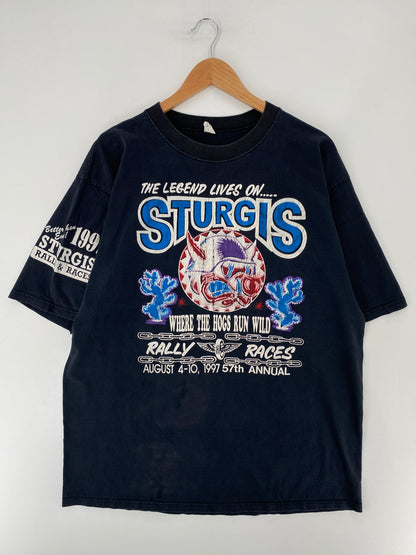 1997 RALLY RACES Made in USA Size XL Vintage T-shirt / E7771T