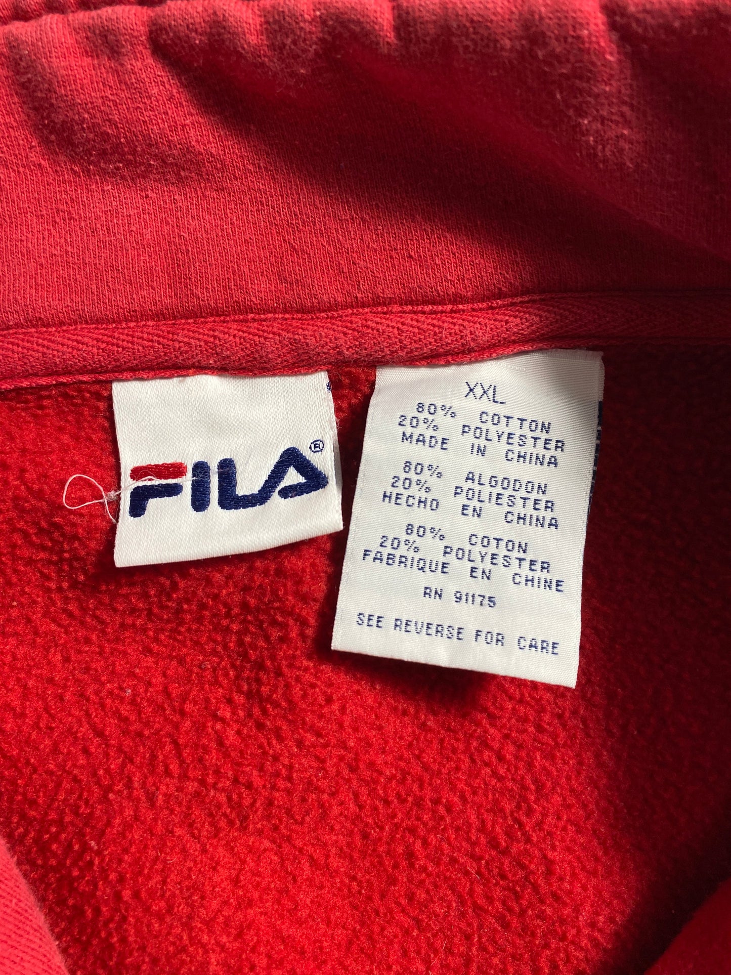 90’s FILA Size XXL Half Zip Sweat-shirt / G7084S