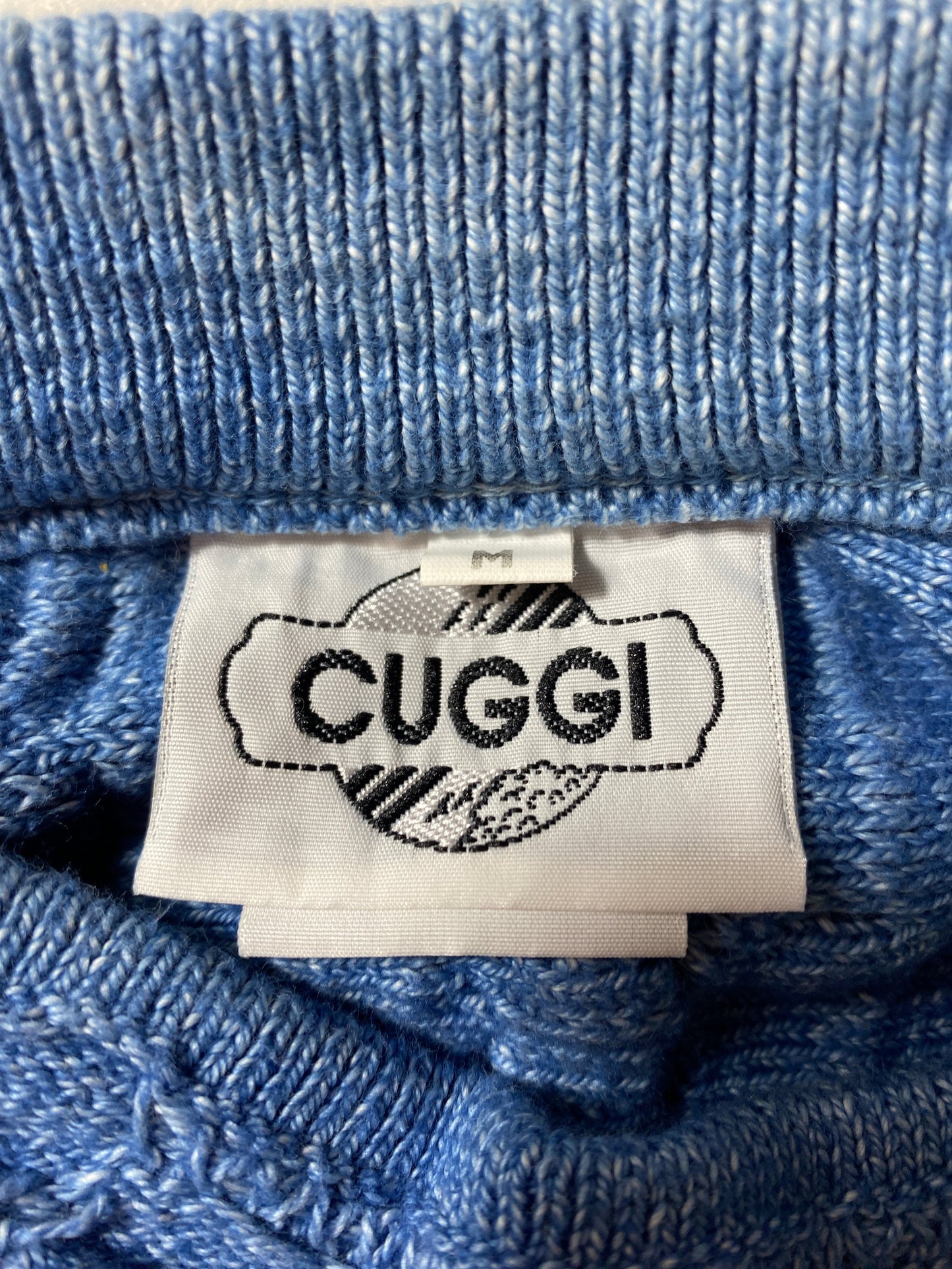 80’s Old COOGI Indigo Dyed Size M Cotton Knit Sweater / G4503K