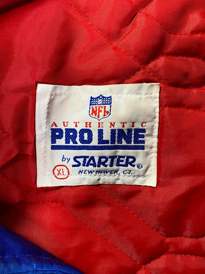 90’s STARTER x GIANTS Made in USA Size XL Vintage NFL Button down Nylon Jacket / F5570N