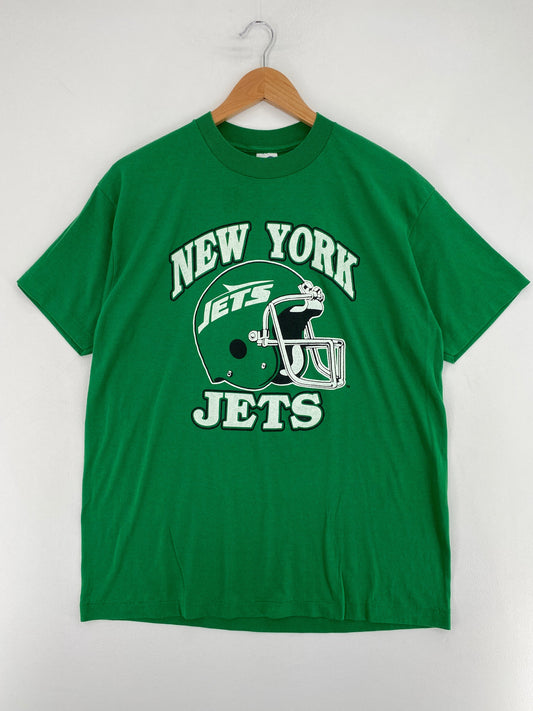 80’s NEW YORK JETS Made in USA Size XL Vintage NFL T-shirt / F8306T