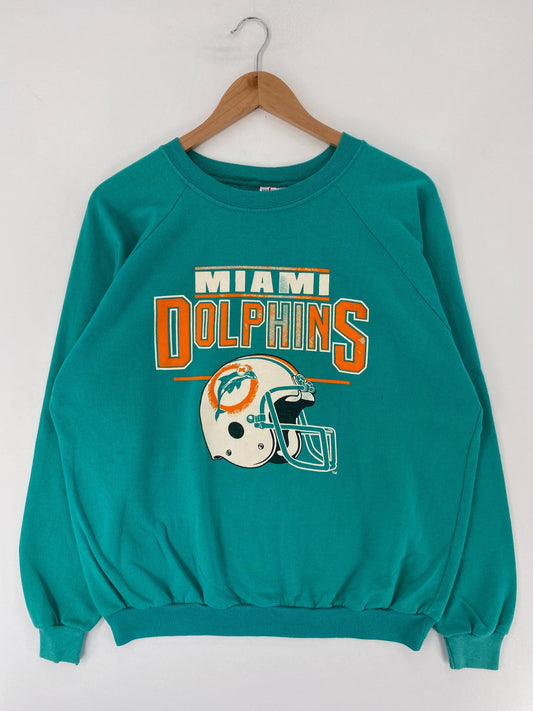 90's MIAMI DOLPHINS Made in USA Size XL Vintage NFL Sweat-Shirt / F5410S