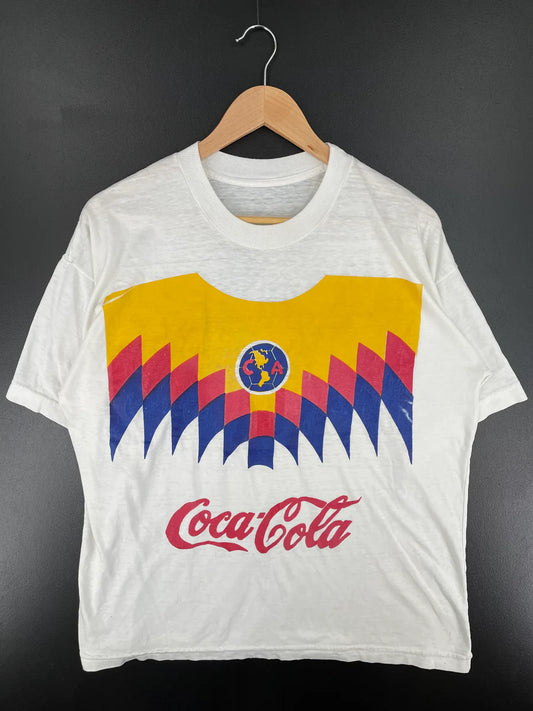 80’s ADIDAS x COCA-COLA Size No Tag (Approx.L) Vintage T-shirts / E8672T