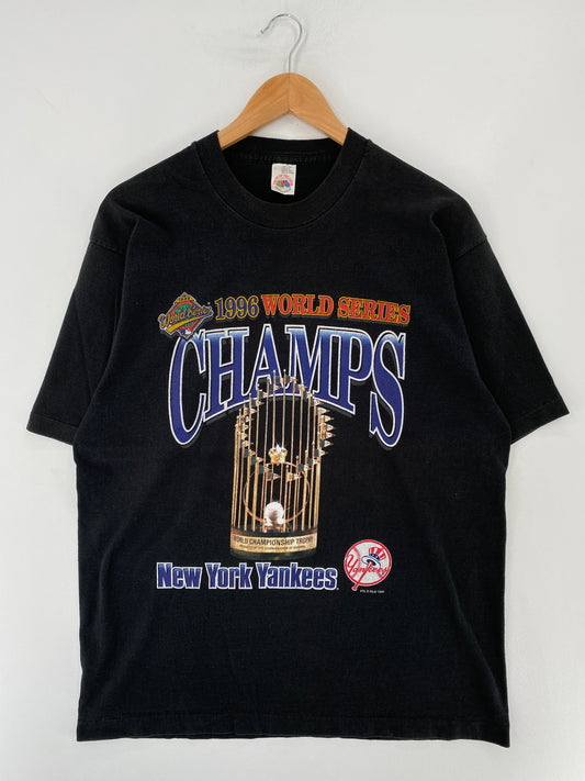 1996 NEW YORK YANKEES Made in USA Size L Vintage MLB T-Shirt / E8701T