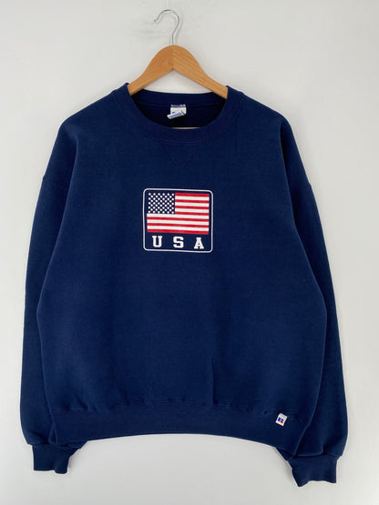 90's RUSSELL X USA Size XL Vintage Sweat-Shirt / E8712S