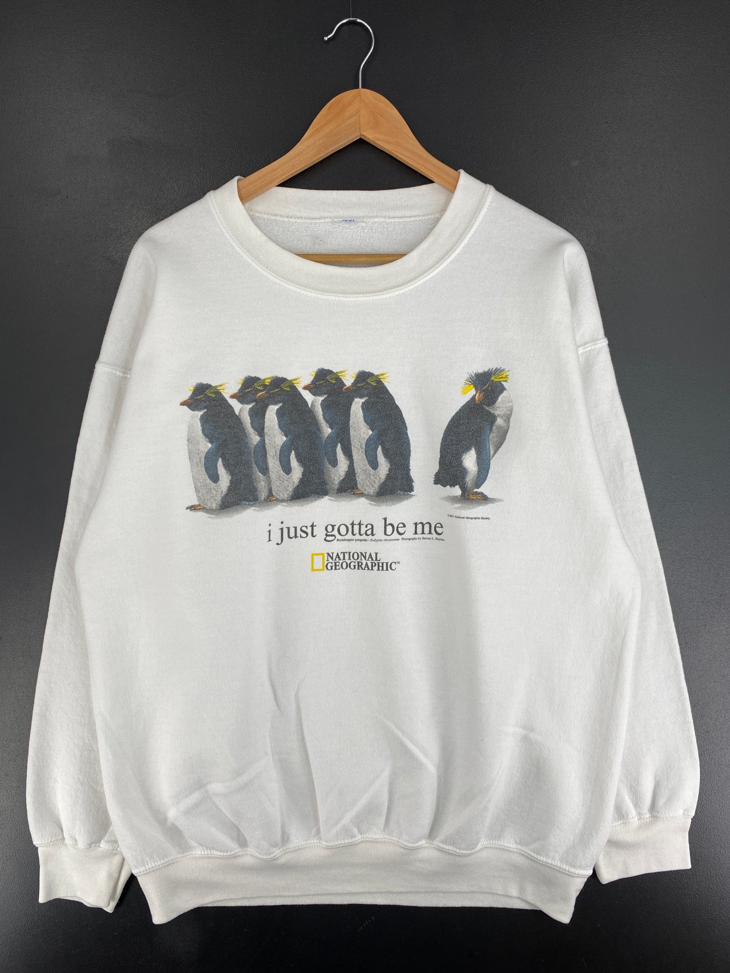 2001 NATIONAL GEOGRAPHIC PENGUINS Size No Tag (Approx.XL) Sweat-Shirt / E8716S