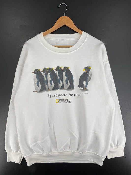 2001 NATIONAL GEOGRAPHIC PENGUINS Size No Tag (Approx.XL) Sweat-Shirt / E8716S