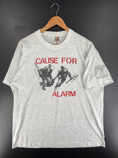 90's Victory Record x CAUSE FOR ALARM Made in USA Size XL Vintage Band T-Shirts / E9544T