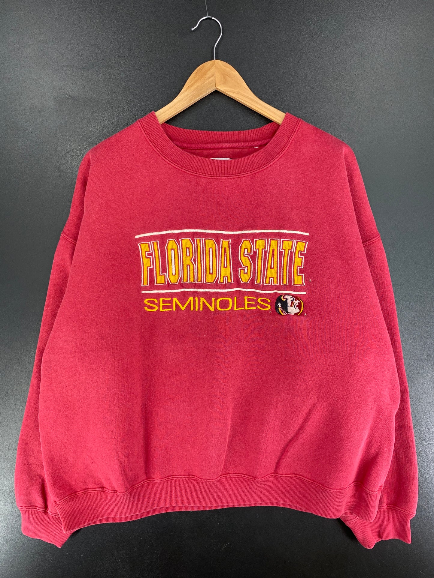 90's FLORIDA STATE SEMINOLES Size No Tag (Approx.XXL) Vintage College Sweat-Shirt / E8819S