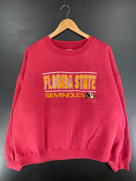 90's FLORIDA STATE SEMINOLES Size No Tag (Approx.XXL) Vintage College Sweat-Shirt / E8819S