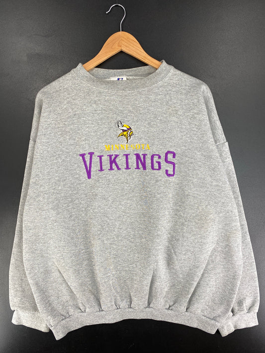 90's MINNESOTA VIKINGS Size No Tag (Approx.XL) Vintage NFL Sweat-Shirt / F6102S